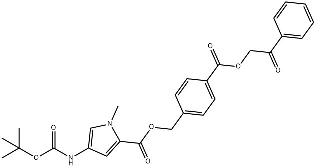 4-BOC-AMINO-1-METHYL-1H-PYRROLE-2-CARBOXYLIC ACID 4-(2-OXO-2-PHENYL-ETHOXYCARBONYL)-BENZYL ESTER Struktur