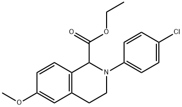 ETHYL 2-(4-CHLORO-PHENYL)-6-METHOXY-1,2,3,4-TETRAHYDRO-ISOQUINOLINE-1-CARBOXYLATE Struktur