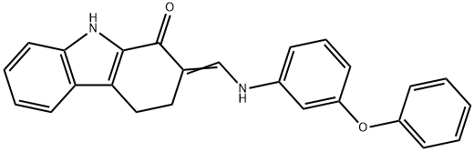 2-[(E)-(3-PHENOXYANILINO)METHYLIDENE]-2,3,4,9-TETRAHYDRO-1H-CARBAZOL-1-ONE Struktur