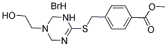 METHYL 4-(([5-(2-HYDROXYETHYL)-1,4,5,6-TETRAHYDRO-1,3,5-TRIAZIN-2-YL]THIO)METHYL)BENZOATE HYDROBROMIDE Struktur