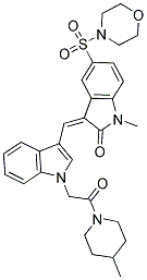 (Z)-1-METHYL-3-((1-(2-(4-METHYLPIPERIDIN-1-YL)-2-OXOETHYL)-1H-INDOL-3-YL)METHYLENE)-5-(MORPHOLINOSULFONYL)INDOLIN-2-ONE Struktur