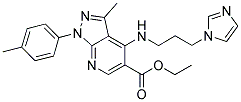 ETHYL 4-([3-(1H-IMIDAZOL-1-YL)PROPYL]AMINO)-3-METHYL-1-(4-METHYLPHENYL)-1H-PYRAZOLO[3,4-B]PYRIDINE-5-CARBOXYLATE Struktur