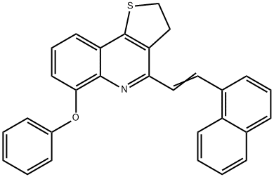 4-[(E)-2-(1-NAPHTHYL)ETHENYL]-2,3-DIHYDROTHIENO[3,2-C]QUINOLIN-6-YL PHENYL ETHER Struktur