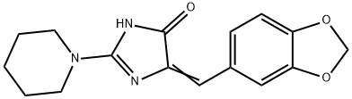 5-(1,3-BENZODIOXOL-5-YLMETHYLENE)-2-PIPERIDINO-3,5-DIHYDRO-4H-IMIDAZOL-4-ONE Struktur