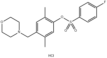 2,5-DIMETHYL-4-(MORPHOLINOMETHYL)PHENYL 4-FLUOROBENZENESULFONATE HYDROCHLORIDE Struktur