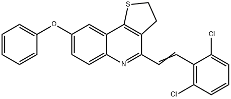 4-[(E)-2-(2,6-DICHLOROPHENYL)ETHENYL]-2,3-DIHYDROTHIENO[3,2-C]QUINOLIN-8-YL PHENYL ETHER Struktur