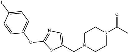 1-(4-([2-(4-IODOPHENOXY)-1,3-THIAZOL-5-YL]METHYL)PIPERAZINO)-1-ETHANONE Struktur