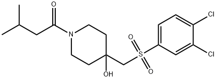 1-(4-([(3,4-DICHLOROPHENYL)SULFONYL]METHYL)-4-HYDROXYPIPERIDINO)-3-METHYL-1-BUTANONE Struktur