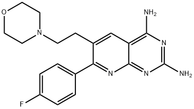 2-AMINO-7-(4-FLUOROPHENYL)-6-(2-MORPHOLINOETHYL)PYRIDO[2,3-D]PYRIMIDIN-4-YLAMINE Struktur