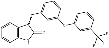 3-((Z)-(3-[3-(TRIFLUOROMETHYL)PHENOXY]PHENYL)METHYLIDENE)-1H-INDOL-2-ONE Struktur