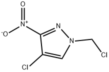 4-CHLORO-1-CHLOROMETHYL-3-NITRO-1H-PYRAZOLE Struktur