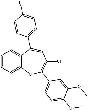 3-CHLORO-2-(3,4-DIMETHOXYPHENYL)-5-(4-FLUOROPHENYL)-1-BENZOXEPINE Struktur