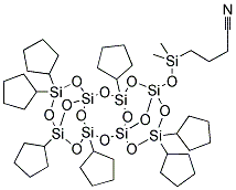 (CYANOPROPYLDIMETHYLSILYLOXY)HEPTACYCLOPENTYLPENTACYCLOOCTASILOXANE Struktur