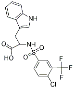 2-([[4-CHLORO-3-(TRIFLUOROMETHYL)PHENYL]SULFONYL]AMINO)-3-(1H-INDOL-3-YL)PROPANOIC ACID Struktur