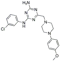 N2-(3-CHLOROPHENYL)-6-((4-(4-METHOXYPHENYL)PIPERAZIN-1-YL)METHYL)-1,3,5-TRIAZINE-2,4-DIAMINE Struktur