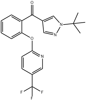 [1-(TERT-BUTYL)-1H-PYRAZOL-4-YL](2-([5-(TRIFLUOROMETHYL)-2-PYRIDINYL]OXY)PHENYL)METHANONE Struktur