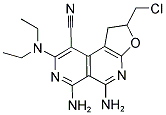 5,6-DIAMINO-2-(CHLOROMETHYL)-8-(DIETHYLAMINO)-1,2-DIHYDROFURO[2,3-C]-2,7-NAPHTHYRIDINE-9-CARBONITRILE Struktur