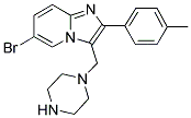 6-BROMO-3-PIPERAZIN-1-YLMETHYL-2-P-TOLYL-IMIDAZO[1,2-A]PYRIDINE Struktur