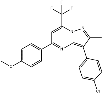 3-(4-CHLOROPHENYL)-5-(4-METHOXYPHENYL)-2-METHYL-7-(TRIFLUOROMETHYL)PYRAZOLO[1,5-A]PYRIMIDINE Struktur