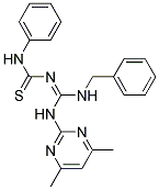 N-{(1Z)-(BENZYLAMINO)[(4,6-DIMETHYLPYRIMIDIN-2-YL)AMINO]METHYLENE}-N'-PHENYLTHIOUREA Struktur