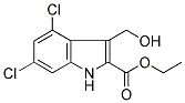 4,6-DICHLORO-3-HYDROXYMETHYL-1H-INDOLE-2-CARBOXYLIC ACID ETHYL ESTER Struktur