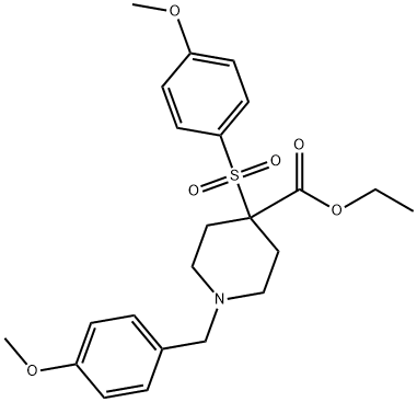 ETHYL 1-(4-METHOXYBENZYL)-4-[(4-METHOXYPHENYL)SULFONYL]-4-PIPERIDINECARBOXYLATE Struktur