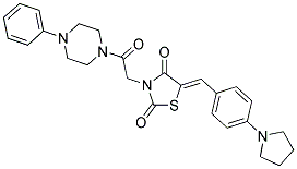 (Z)-3-(2-OXO-2-(4-PHENYLPIPERAZIN-1-YL)ETHYL)-5-(4-(PYRROLIDIN-1-YL)BENZYLIDENE)THIAZOLIDINE-2,4-DIONE Struktur