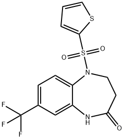 5-(2-THIENYLSULFONYL)-8-(TRIFLUOROMETHYL)-1,3,4,5-TETRAHYDRO-2H-1,5-BENZODIAZEPIN-2-ONE Struktur