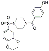 4-([4-(2,3-DIHYDRO-1,4-BENZODIOXIN-6-YLSULFONYL)PIPERAZIN-1-YL]CARBONYL)PHENOL Struktur