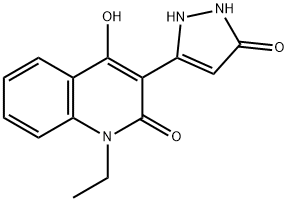 1-ETHYL-4-HYDROXY-3-(5-OXO-2,5-DIHYDRO-1H-PYRAZOL-3-YL)-1H-QUINOLIN-2-ONE Struktur