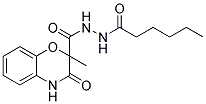 N'-HEXANOYL-2-METHYL-3-OXO-3,4-DIHYDRO-2H-1,4-BENZOXAZINE-2-CARBOHYDRAZIDE Struktur