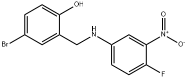 4-BROMO-2-[(4-FLUORO-3-NITROANILINO)METHYL]BENZENOL Struktur