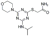 2-{[4-(ISOPROPYLAMINO)-6-MORPHOLIN-4-YL-1,3,5-TRIAZIN-2-YL]THIO}ACETAMIDE Struktur