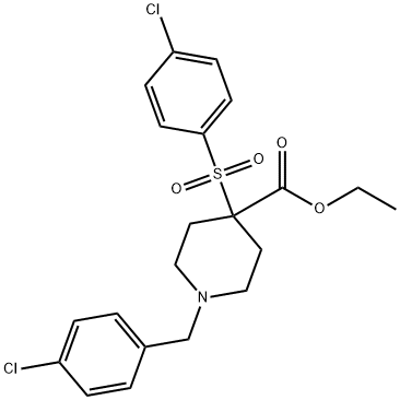 ETHYL 1-(4-CHLOROBENZYL)-4-[(4-CHLOROPHENYL)SULFONYL]-4-PIPERIDINECARBOXYLATE Struktur