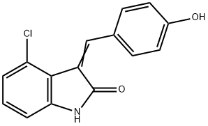 4-CHLORO-3-(4-HYDROXY-BENZYLIDENE)-1,3-DIHYDRO-INDOL-2-ONE Struktur