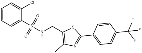 2-CHLORO-N-((4-METHYL-2-[4-(TRIFLUOROMETHYL)PHENYL]-1,3-THIAZOL-5-YL)METHYL)BENZENESULFONAMIDE Struktur