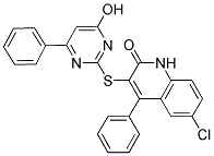 6-CHLORO-3-[(4-HYDROXY-6-PHENYLPYRIMIDIN-2-YL)THIO]-4-PHENYLQUINOLIN-2(1H)-ONE Struktur