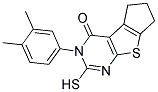 3-(3,4-DIMETHYLPHENYL)-2-MERCAPTO-3,5,6,7-TETRAHYDRO-4H-CYCLOPENTA[4,5]THIENO[2,3-D]PYRIMIDIN-4-ONE Struktur