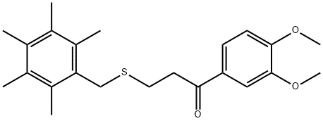 1-(3,4-DIMETHOXYPHENYL)-3-[(2,3,4,5,6-PENTAMETHYLBENZYL)SULFANYL]-1-PROPANONE Struktur