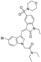 (Z)-2-(5-BROMO-3-((1-ETHYL-5-(MORPHOLINOSULFONYL)-2-OXOINDOLIN-3-YLIDENE)METHYL)-1H-INDOL-1-YL)-N,N-DIETHYLACETAMIDE Struktur