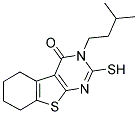 2-MERCAPTO-3-(3-METHYL-BUTYL)-5,6,7,8-TETRAHYDRO-3H-BENZO[4,5]THIENO[2,3-D]PYRIMIDIN-4-ONE Struktur