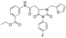 ETHYL 3-({2-[1-(4-FLUOROPHENYL)-2,5-DIOXO-3-(2-THIENYLMETHYL)-4-IMIDAZOLIDINYL]ACETYL}AMINO)BENZOATE Struktur