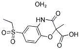 6-(ETHYLSULFONYL)-2-METHYL-3-OXO-3,4-DIHYDRO-2H-1,4-BENZOXAZINE-2-CARBOXYLIC ACID HYDRATE Struktur