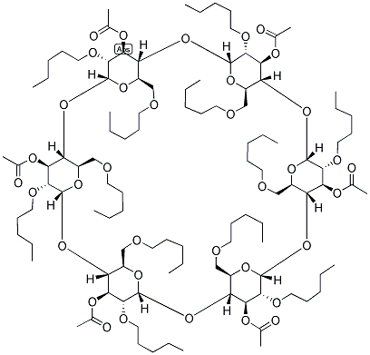 HEXAKIS-(3-O-ACETYL-2,6-DI-O-PENTYL)-ALPHA-CYCLODEXTRIN Struktur