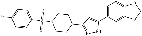 4-[5-(1,3-BENZODIOXOL-5-YL)-1H-PYRAZOL-3-YL]-1-[(4-IODOPHENYL)SULFONYL]PIPERIDINE Struktur