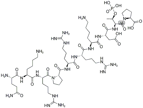 H-GLN-LYS-ARG-PRO-ARG-ARG-LYS-ASP-PTHR-PRO-OH Struktur