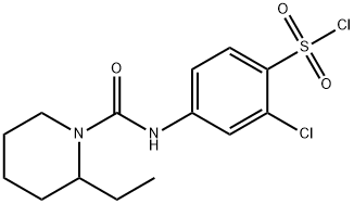 2-CHLORO-4-[(2-ETHYL-PIPERIDINE-1-CARBONYL)-AMINO]-BENZENESULFONYL CHLORIDE Struktur