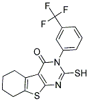 2-MERCAPTO-3-(3-TRIFLUOROMETHYL-PHENYL)-5,6,7,8-TETRAHYDRO-3H-BENZO[4,5]THIENO[2,3-D]PYRIMIDIN-4-ONE Struktur