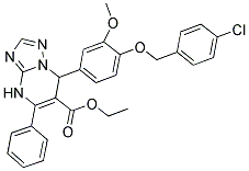 ETHYL 7-(4-(4-CHLOROBENZYLOXY)-3-METHOXYPHENYL)-5-PHENYL-4,7-DIHYDRO-[1,2,4]TRIAZOLO[1,5-A]PYRIMIDINE-6-CARBOXYLATE Struktur