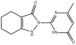 2-(4-METHYL-6-OXO-1,6-DIHYDRO-2-PYRIMIDINYL)-1,2,4,5,6,7-HEXAHYDRO-3H-INDAZOL-3-ONE Struktur